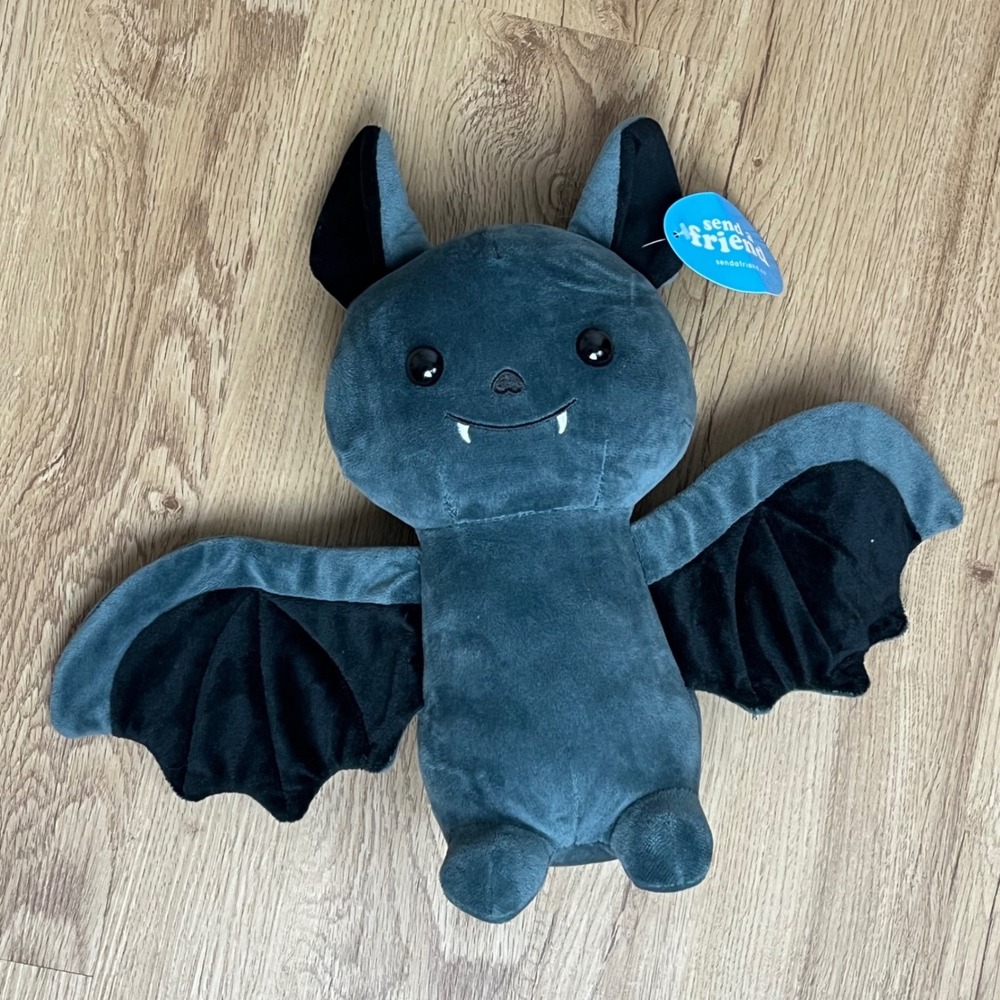 NWT Bat Plush‎ Toy Unisex 10in Grey Spooky Kawaii Plushie